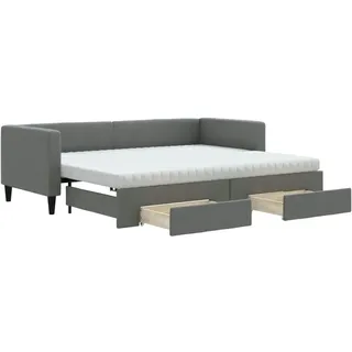 vidaXL Tagesbett Ausziehbar mit Schubladen 80 x 200 cm grau