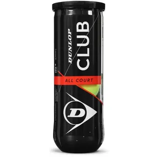 Dunlop Tennisball Club All Court - für Sand, Hartplatz und Rasen (1x3er Dose), Weiss/opulenter Garten