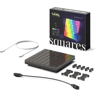 Twinkly Squares Master-Paneel, RGB LED Paneel, Inklusive 1 Hauptpanel und USB-C-Netzteil, Kompatibel mit HomeKit, Alexa und Google Home, Gaming- und Streaming-Lichter, 16M+ Farben