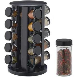 Relaxdays Gewürzkarussell mit 20 Gläsern