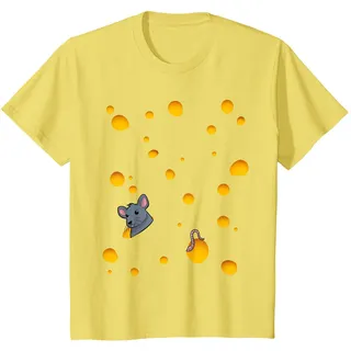 Käse Karneval Kostüm Käsekostüm Fasching Kinder Kaese Maus T-Shirt, Kinder, Gelb, 116