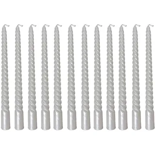 Cadzyre kerzenset – 12 stabkerzen weiß,44g/Stück,pyramidenkerzen,2X25cm Drehen Sie die pyramidenkerzen weiß,Perfekt für Hochzeiten, Partys, Kirchen (white)