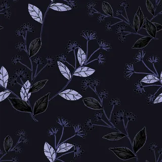 VaryFloral Klebefolie Möbel Dunkle Schwarz Blumentapete 30.5cmx300cm Möbelfolie Selbstklebend Blatt und Knospenmuster Tapeten Violett Wandfolie Vintage Wasserdicht für Möbel Fototapete Wohnzimmer