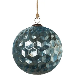 Creativ deco Weihnachtsbaumkugel »Weihnachtsdeko, Christbaumschmuck, Christbaumkugeln Glas«, (1 St.), gemusterte Oberfläche, blau