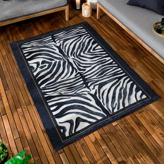 Paoletti Leopardis Zebra-bedruckter Innen-/Außenteppich – Mehrfarbig – 120 x 170 cm