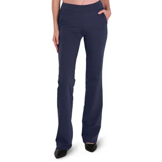 Safort Regular/Tall Bootcut Yoga Hose mit 71cm/76cm/81cm/86cm Schrittlänge, Dressy, Zwei Taschen, Blau, M