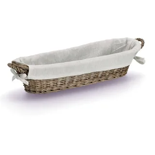 Zeller Baguette-Korb, mit Beutel, Weide/Canvas, Brotaufbewahrung, Braun