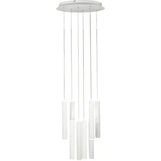 Fabas Luce Led-Pendelleuchte , Weiß , Metall , 200 cm , ISO 9001 , höhenverstellbar, 3 Helligkeitsstufen , Lampen & Leuchten, Leuchtenserien