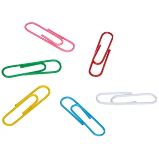 APLI Verzinkte Büroklammer, 32mm, Bunt, Packung mit 100