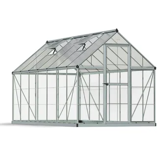 Hybrid Alu silber Polycarbonat 0,7 mm/Dach HKP 4 mm 7,9 m2 inkl. Stahlfundament