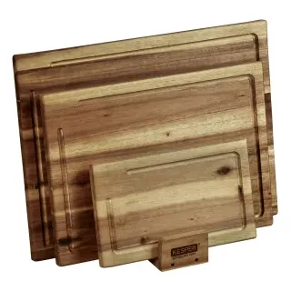 KESPER Schneidebrett inkl. Ständer, 3 Stück, Multifunktionales Set mit 3 Schneidebrettern, 1 Set