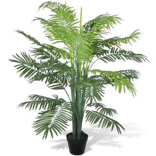 vidaXL Künstliche Phönix-Palme Mit Topf 130 Cm , Grün , Kunststoff , 130 cm , Dekoration, Blumen & Blumentöpfe, Kunstpflanzen