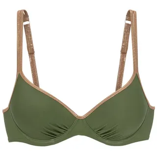 Bruno Banani Bügel-Bikini-Top »Milano« mit kupferfarbenen Paspeln, grün