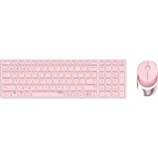 Rapoo 9750M Desktop Set, Multi-Mode, Bluetooth/USB 2.4GHz, qwertz, 1600dpi, Rosa