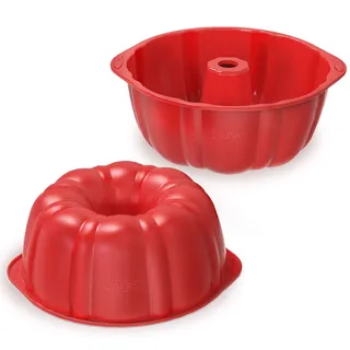SILIVO 17.5 cm Gugelhupfform Silikon Backform, Weiche, Antihaftbeschichtete Kuchenform für Götterspeise, Gelatine, Kuchen, Gugelhupf