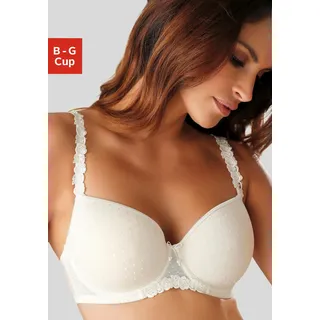 LASCANA Schalen-BH ", Dirndl-BH, Bügel-BH" mit verzierten Trägern, Dessous, creme