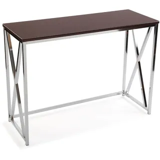 Versa Modena Schmales Möbelstück für den Eingangsbereich oder Flur, Moderner Konsolentisch, Maßnahmen (H x L x B) 76 x 40,5 x 106,5 cm, Holz und Metall, Farbe: Braun