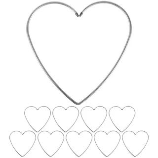 Veemoon 10 Metallringe für Bastelarbeiten – 20 cm Traumfänger-Drahtherz für DIY-Kränze – Hochzeitsblumenkranz-Dekoration, Makramee-Ringe aus Metall