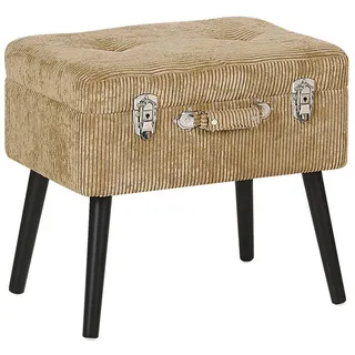 Beliani Hocker Mallard Polyester 36 x 46 x 52 cm Beige