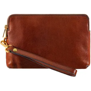 Time Resistance Leder Clutch für Herren – Cognac Braun Organizer Tasche für Herren – Handgelenktasche – Aktentasche Handgefertigt in Italien – Geschenkbox Inklusive