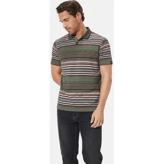 Poloshirt BABISTA "Poloshirt NARMON", Herren, Gr. L, grün (khaki gestreift), Obermaterial: 62% Baumwolle CO. 38% Polyester COOLMAX PES(Coolmax)., Shirts Poloshirt