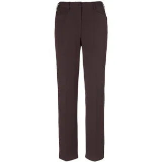 2-in-1-Hose GOLDNER "Kurzgröße Superbequeme Hose mit Bauchweg-Effekt", Damen, Gr. 19, K-Gr, braun, Obermaterial: 63% Polyester PES. 33% Viskose CV. 4% Elasthan EL., normal, Hosen 2-in-1-Hose, Bauchweg-Effekt durch spezielle Schnittführung