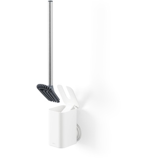 Umbra Flex Toilettenbürste mit Halterung zum Kleben für Wand- und Bodenanbringung, Weiss