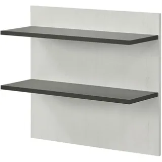 Furn.Design Wandpaneel weiß Pinie, anthrazit Landhaus, Wandboard 60 x 54 cm , Weiß, Anthrazit , Holzwerkstoff , Nachbildung , 60x54x22 cm , Wohnzimmer, Regale, Wandregale