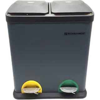 None Mülleimer 30 l Rauchgrau-Schwarz