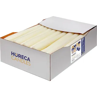 Horeca Candles - Spitzkerzen – Elfenbein Ø 2,3 x 25 cm - 50er Set Leuchterkerzen für Kerzenhalter - 7,5 Stunden Brenndauer - Tropffrei, Rauchfrei, Duftfrei