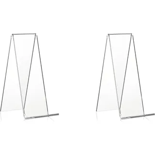 VITAdisplays® Schrägsteller, Buchständer, Warenträger als Buchstütze aus PLEXIGLAS® (Transparent, 15 cm) (Packung mit 2)