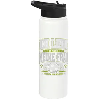 Ich Liebe Meine Frau Bei Einem Tor Mitjubelt Fußball Fan Stainless Steel Insulated Water Bottle