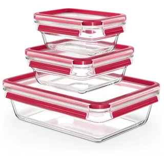 Emsa Clip&Close Frischhaltedosen Set rot 3 x 0,45 l