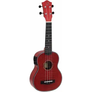 Dimavery UK-100 Sopran Ukulele, flamed red