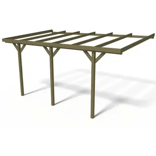 Habitat Garten Carport Auto solar 2 Braun , Holz , 437x245x300 cm , Gartenzubehör, Carports