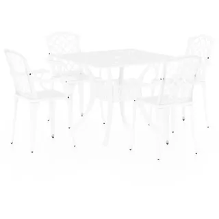 vidaXL 5-tlg. Bistro-Set Aluminiumguss Weiß - Weiß