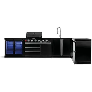 Goriller Outdoorküche Blackback Xl3 , Schwarz Hochglanz , Metall , 441x90x58 cm , Ce , Grills, Gasgriller