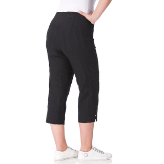 Caprihose KJBRAND "Susie Capri Wash & Go", Damen, Gr. 44, N-Gr, schwarz, Web, Obermaterial: 47% Baumwolle, 45% Polyester, 6% Viskose, 2% Elasthan, gerade 3/4-Länge, Hosen Caprihose, Sommerhose bügelfrei, Topseller