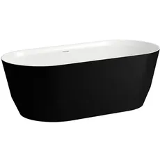Bild von PRO Badewanne freistehend, Marbond, 1650x750x550mm, H239952, Farbe: schwarz matt außen/ weiß glänzend innen