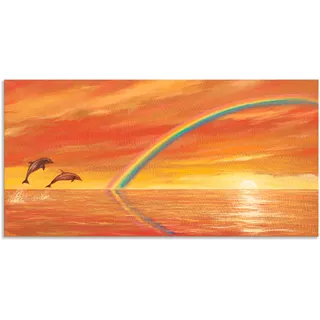 Artland Wandbild »Regenbogen über dem Meer«, Wassertiere, (1 St.), als Alubild, Outdoorbild, Leinwandbild, Wandaufkleber, versch. Größen, orange