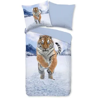 Good Morning Wendebettwäsche »Zelda« 3 Stk. tlg. Flanell, Biber, Winter, Warm, Wendeoptik, Schnee, Tiger, Landschaft, bunt