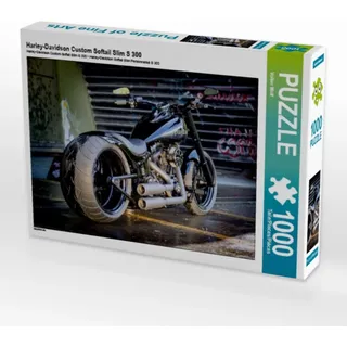 CALVENDO Puzzle Harley-Davidson Custom Softail Slim S 300 1000 Teile Puzzle quer | Lege-Größe cm Foto-Puzzle für glückliche Stunden