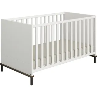 yuny by paidi Babybett YUNY BY PAIDI "LOVELY ALIV in Off-White", weiß (off, weiß, schwarz, walnut), B:77,2cm H:81,9cm L:146,2cm, Massivholz, Spanplatte, Babybetten, Babybett, Gitterbett höhenverstellbar, Kinderbett