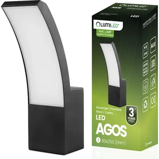 LUMILED Außenwandleuchte Wandlampe außen 12W 1080lm 4000K neutralweiß Außenleuchte Wand Außenbeleuchtung Wandleuchte Gartenleuchte Terrasse Haus Fassade IP44 schwarz - Schwarz