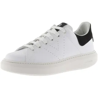 victoria Low-Top Milan Leder-Effekt & Spaltleder-Ferse & Perforiertes Logo 1263101 für Damen Negro 35