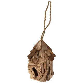 VIE Naturals Treibholz Runde Vogelhäuschen, 25 cm Größe, Natürlich, UK-VN506-BIRDHOUSE-DRIFTWOOD-ROUND