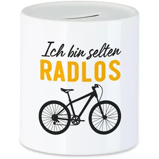Hey!Print Ich Bin Selten Radlos Spardose Fahrrad Geschenk Lustig Spruch Geschenkidee Männer Frauen