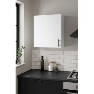 Dmora - Hängeschrank 1 Tür Este, Wandregal, Multifunktionshilfe-Schrank, 60x34 h59 cm, Weiß