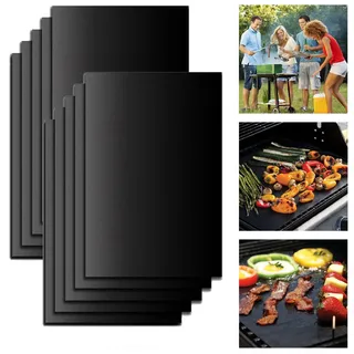Grillmatte Antihaft BBQ Grill Folie Unterlage Schale Grillmatten 10er Set