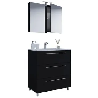 VCM my bath Badmöbel-Set Schubo 914358 schwarz 80,0 x 46,0 x 86,0 cm